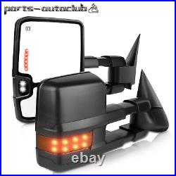 Pair For 03-06 Silverado Sierra Power Heated LED Signal Towing Side View Mirrors