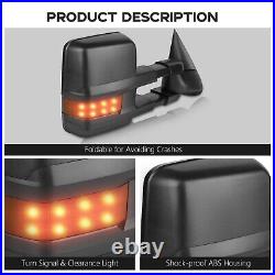 Pair For 03-06 Silverado Sierra Power Heated LED Signal Towing Side View Mirrors