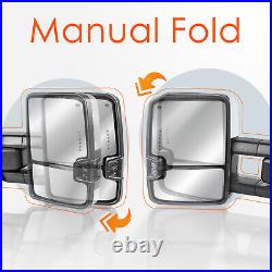 Pair LED Turn Signal Chrome Tow Mirrors for 2003-2007 Silverado Sierra Yukon