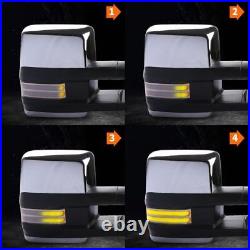 Pair LED Turn Signal Chrome Tow Mirrors for 2003-2007 Silverado Sierra Yukon