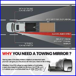 Pair Manual Extendable LED Signal Towing Side Mirror for 99-07 Silverado/Yukon