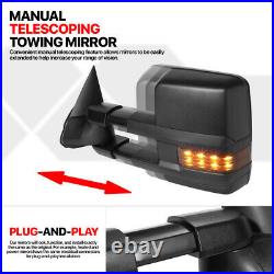 Pair Power+Heated Extendable LED Signal Towing Side Mirror for 03-07 Suburban
