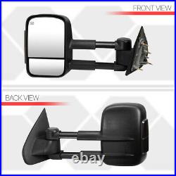 Pair Power+Heated Extendable withLED Signal Towing Side Mirror for 14-18 Sierra