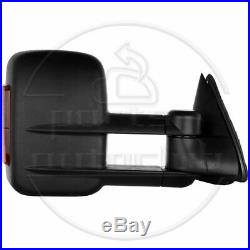 Pair Power Heated LED Signal Extend Tow For 03-07 Silverado Sierra Side Mirrors