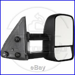 Pair Power Heated LED Signal Extend Tow For 03-07 Silverado Sierra Side Mirrors