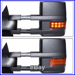 Pair Power Heated Mirror Turn Signal Arrow Lights Electric Adjust Fit Chevy GMC