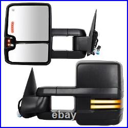 Pair Power Heated Turn Signal Tow Mirrors for 03-07 Chevy Silverado GMC Sierra