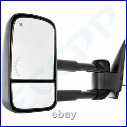 Pair Set For Silverado Sierra Tahoe Truck Towing Mirrors Power Heated LED Signal
