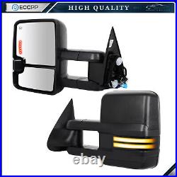 Pair Tow Mirrors Power Heated Turn Signal for 03-07 Chevy Silverado GMC Sierra