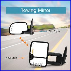 Pair Tow Mirrors Power Turn Signal For 2005-2006 Chevrolet Silverado 1500 Chrome