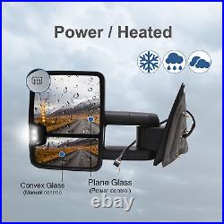 Pair Tow Mirrors fit 2014-2018 Chevy Silverado GMC Sierra Power Heat Turn Signal