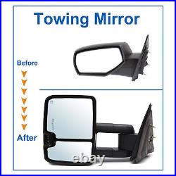 Pair Towing Mirrors for 2014-18 Chevy Silverado Sierra Power Heated Turn Signal