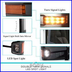 Pair for 07-13 Chevy Silverado Sierra Tow Mirrors Power Heated LED Amber Signal