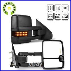 Power Heated Fold Towing Mirror For 2014-18 Chevy Silverado 1500 LED Turn Signal
