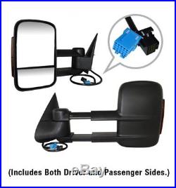 Power Heated LED Turn Signal Side Mirrors For 03-07 Silverado Sierra Towing Pair
