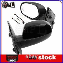 Power Heated Memory Turn Signal Puddle Light Side Mirrors For 2007-13 GMC Chevy