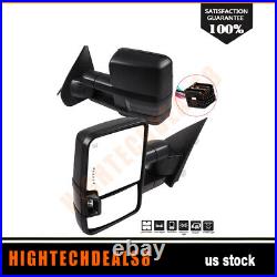 Power Heated Tow Mirrors Smoke Turn Signal for 15-20 Chevy Silverado 1500 2500