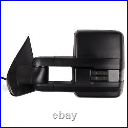 Power Heated Tow Mirrors Smoke Turn Signal for 15-20 Chevy Silverado 1500 2500