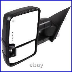 Power Heated Tow Mirrors Smoke Turn Signal for 15-20 Chevy Silverado 1500 2500