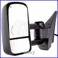 Power Heated Turn Signal Arrow Light Tow Mirrors For 2007-2013 Silverado Sierra