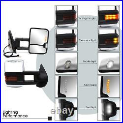 Power+Heated+Turn Signal Fits 2007-13 Chevy Silverado Towing Mirrors Chrome2