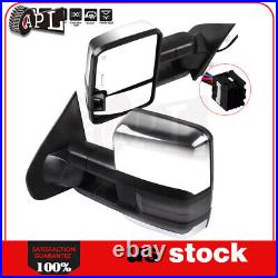 Power Heated Turn Signal Puddle Light Tow Mirrors For 2015-17 Silverado Sierra