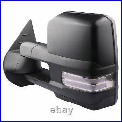 Power Tow Mirrors LED Turn Signal For 2007-2013 Chevy Silverado Tahoe GMC Sierra