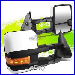 Power+heat Chrome Side Tow Mirror Set+led Turn Signal For 99-02 Silverado/sierra
