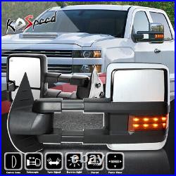 Powered+Heated+Amber LED Turn Signal Towing Mirrors for 07-14 Silverado Sierra