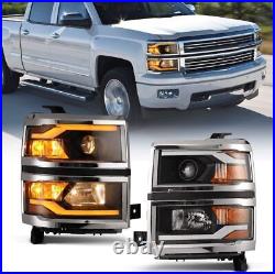 Projector Headlights For 2014 2015 Chevy Silverado 1500 Sequential Turn Signal