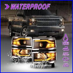 Projector Headlights For 2014 2015 Chevy Silverado 1500 Sequential Turn Signal