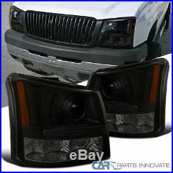 Projector Headlights For Chevy 03-07 Silverado Avalanche 2in1 Black Smoke Pair