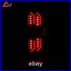 Red Tail Lights For 2014-2018 Chevy Silverado 1500 Smoke Turn Signal Brake Lamps