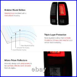 SINISTER BLACK For 03-06 Silverado 1500 2500 3500HD LED Neon Brake Tail Light