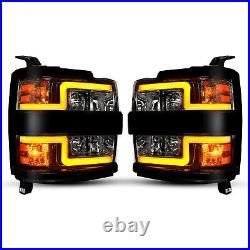 Sequential LED Projector Headlights For Chevy Silverado 2500 3500 HD 2015-2019