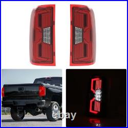 Sequential LED Tail Lights For 2014-2018 Chevy Silverado 1500 2500 3500 Red Lens