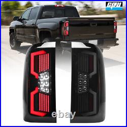 Sequential LED Tail Lights Smoke For 2014-2018 Chevy Silverado 1500 2500 3500