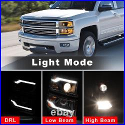Sequential Projector Headlights For 2014-2015 Chevy Silverado LED DRL Light Bar