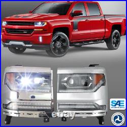 Sequential Turn Signal LED Headlights For 2016 2019 Chevy Silverado 1500