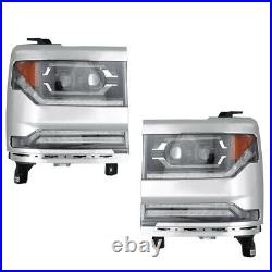 Sequential Turn Signal LED Headlights For 2016 2019 Chevy Silverado 1500