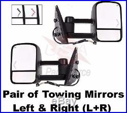 Set Towing Mirrors Power Heated LED Turn Signal Pair Direct FIT Truck Pick Up