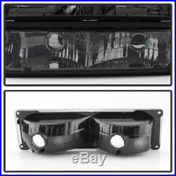 Smoke 1994-1998 Chevy Silverado C10 C/K Tahoe Suburban Headlights +Corner+Bumper