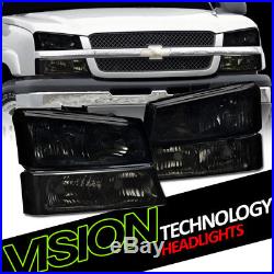 Smoke Tint Lens Headlights+Parking Bumper Turn Signal Lamp NB 03-06 07 Silverado
