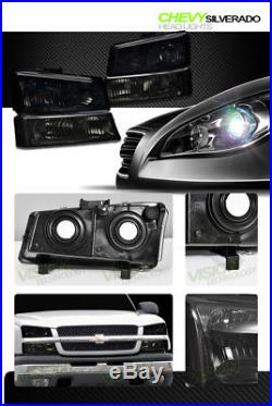 Smoke Tint Lens Headlights+Parking Bumper Turn Signal Lamp NB 03-06 07 Silverado