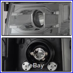 Smoked Lens 2007-2013 Chevy Silverado 1500 LED DRL Strip Projector Headlights