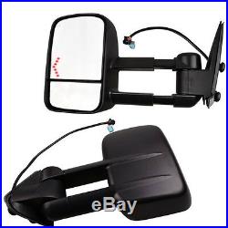 TOWING SIDE MIRRORS With TURN SIGNAL FOR 03-06 SILVERADO POWER/HEATED LH/RH CHROME