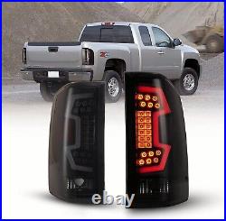 Tail Lights Fits 07-13 Chevy Silverado 1500 2500 3500 Sequential LED Rear Lamp