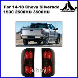 Tail Lights for 2014-2018 Chevy Silverado 1500 2500 HD LED Rear Brake Lamps