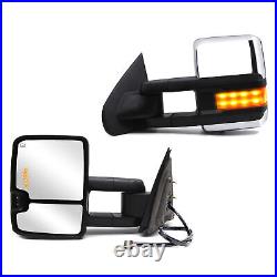 Tow Mirrors Turn Signal Fits 2014-18 Silverado Sierra 2500 3500 LH+RH Chrome Cap