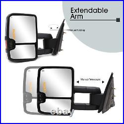 Tow Mirrors Turn Signal Fits 2014-18 Silverado Sierra 2500 3500 LH+RH Chrome Cap